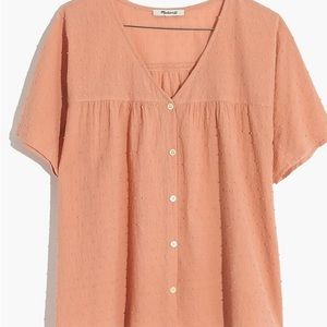Madewell Rhyme Button Front Top in Clipdot size M